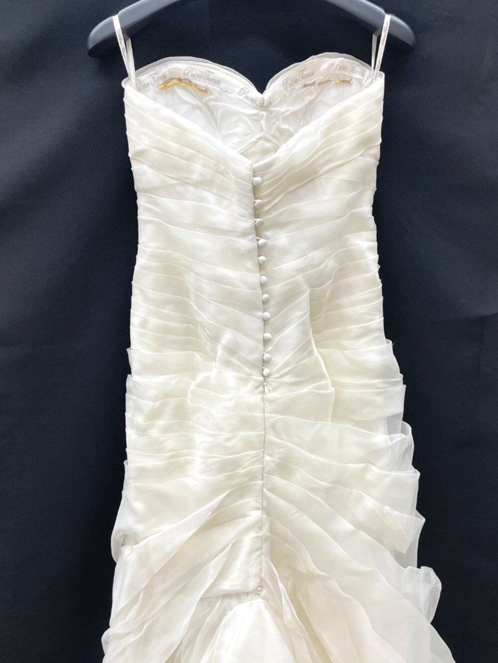 Pnina Tornai Style #4171 Kleinfeld Organza Pleated Mermaid Dress - Picture 5 of 12